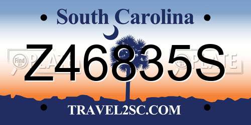 Z46835S South Carolina License Plate