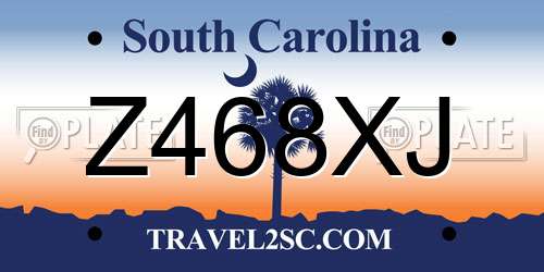 Z468XJ South Carolina License Plate