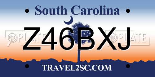 Z46BXJ South Carolina License Plate