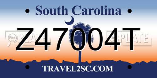 Z47004T South Carolina License Plate
