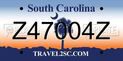 Z47004Z South Carolina License Plate