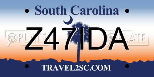 Z47IDA South Carolina License Plate