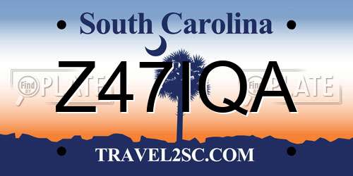 Z47IQA South Carolina License Plate