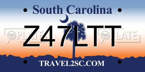 Z47LTT South Carolina License Plate