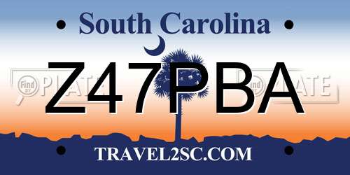 Z47PBA South Carolina License Plate
