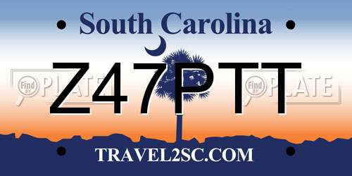Z47PTT South Carolina License Plate