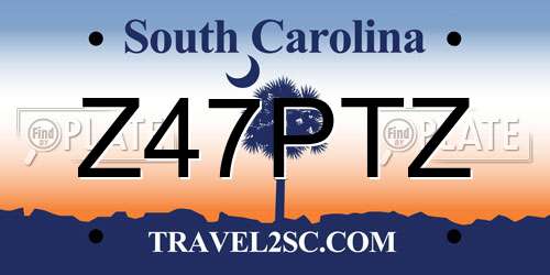 Z47PTZ South Carolina License Plate