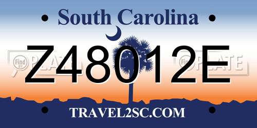 Z48012E South Carolina License Plate
