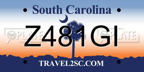 Z481GI South Carolina License Plate