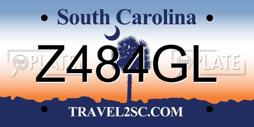 Z484GL South Carolina License Plate