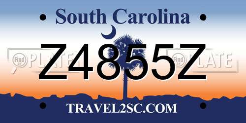 Z4855Z South Carolina License Plate
