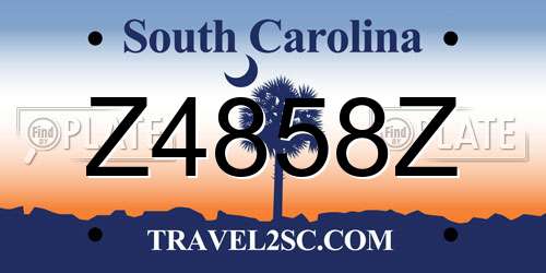 Z4858Z South Carolina License Plate
