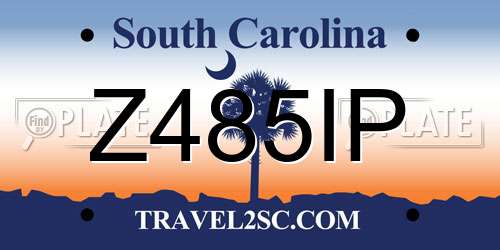 Z485IP South Carolina License Plate