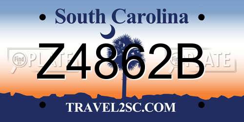 Z4862B South Carolina License Plate