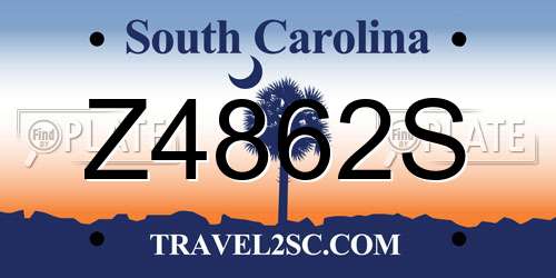 Z4862S South Carolina License Plate