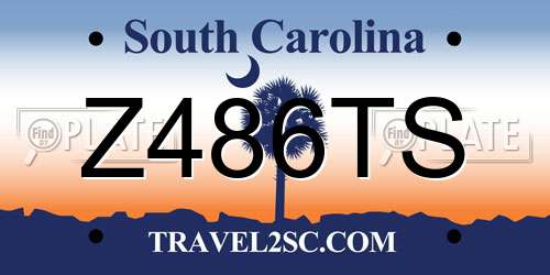 Z486TS South Carolina License Plate