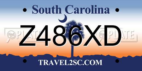 Z486XD South Carolina License Plate