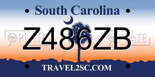 Z486ZB South Carolina License Plate
