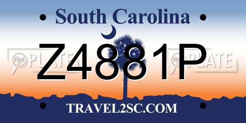 Z4881P South Carolina License Plate
