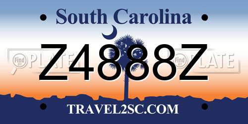 Z4888Z South Carolina License Plate