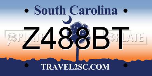 Z488BT South Carolina License Plate