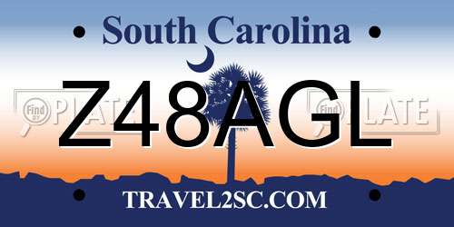 Z48AGL South Carolina License Plate