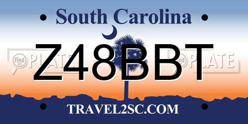 Z48BBT South Carolina License Plate