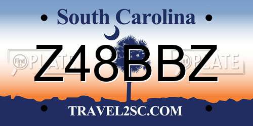 Z48BBZ South Carolina License Plate