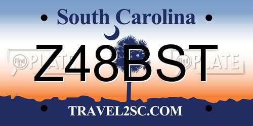 Z48BST South Carolina License Plate