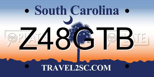 Z48GTB South Carolina License Plate