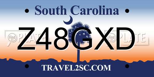 Z48GXD South Carolina License Plate