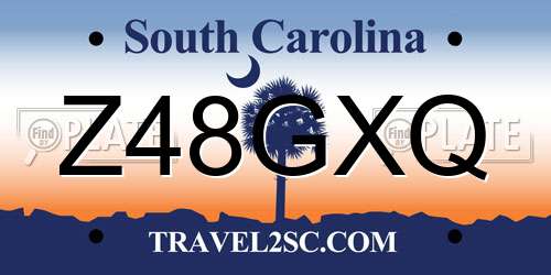 Z48GXQ South Carolina License Plate
