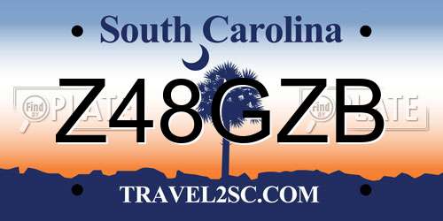 Z48GZB South Carolina License Plate