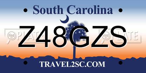 Z48GZS South Carolina License Plate