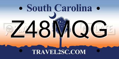 Z48MQG South Carolina License Plate