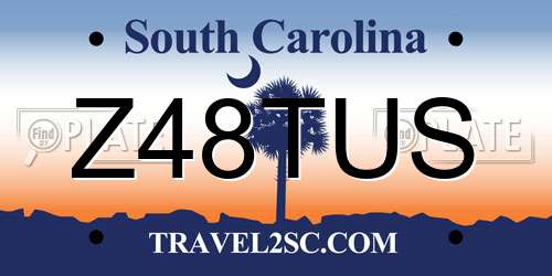 Z48TUS South Carolina License Plate