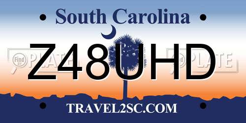 Z48UHD South Carolina License Plate