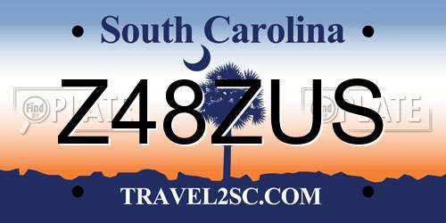 Z48ZUS South Carolina License Plate
