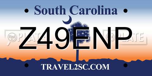 Z49ENP South Carolina License Plate