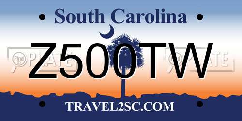 Z500TW South Carolina License Plate