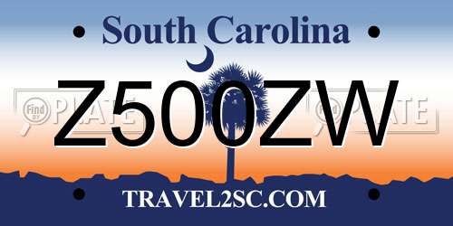 Z500ZW South Carolina License Plate