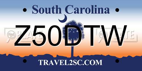 Z50DTW South Carolina License Plate