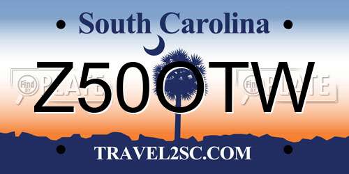 Z50OTW South Carolina License Plate