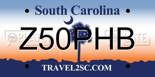 Z50PHB South Carolina License Plate