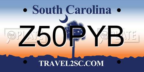 Z50PYB South Carolina License Plate