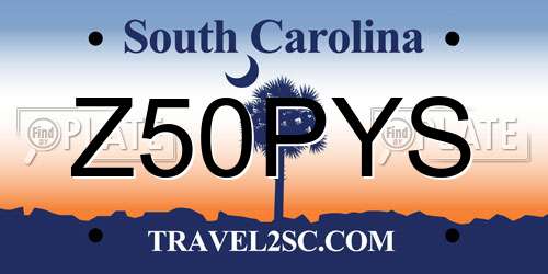 Z50PYS South Carolina License Plate