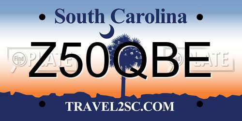 Z50QBE South Carolina License Plate