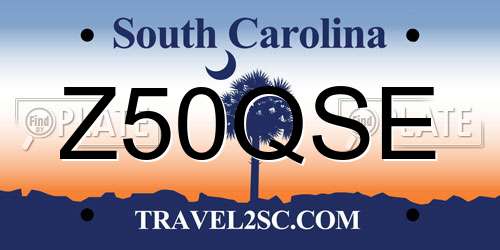 Z50QSE South Carolina License Plate