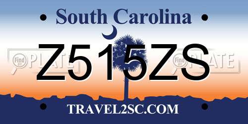 Z515ZS South Carolina License Plate
