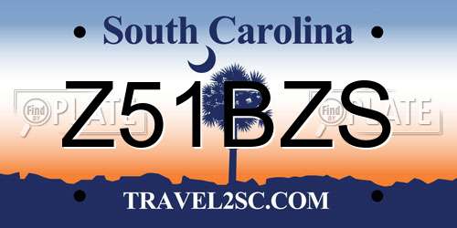 Z51BZS South Carolina License Plate